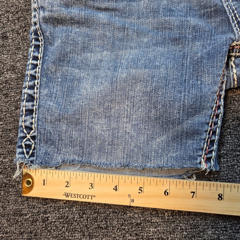 Rock Revival Luiza Denim Shorts Womens 27‎ Blue Embellished Cut Off Y2K EP9127C - Picture 10 of 11